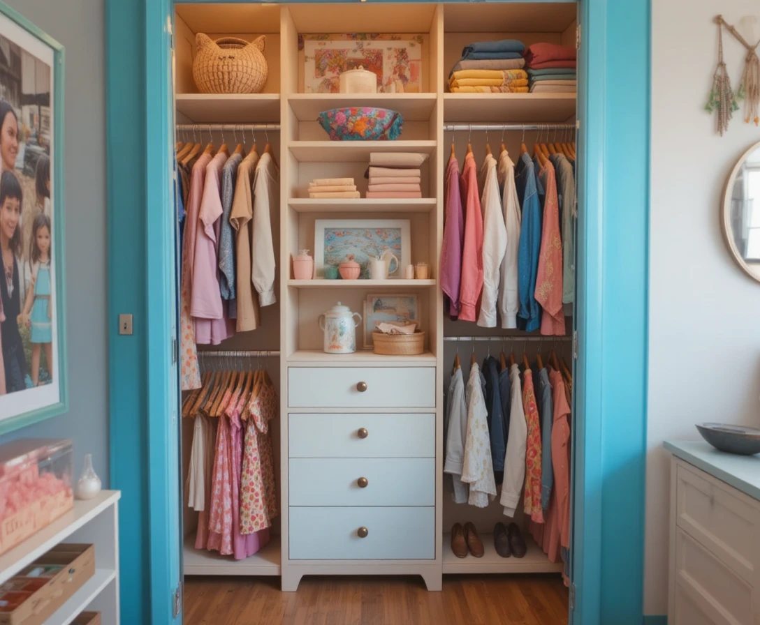 Beautiful kids closet look