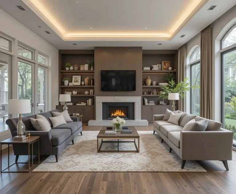 Beautiful full view of sunken living room look