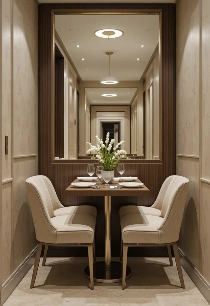 Small modern dining room with space-saving design