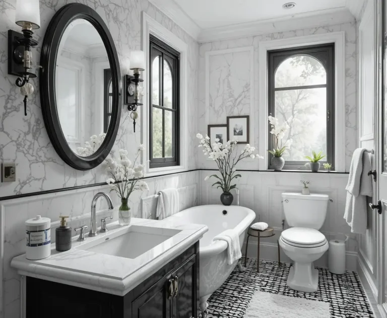 black and white bathroom beautiful look