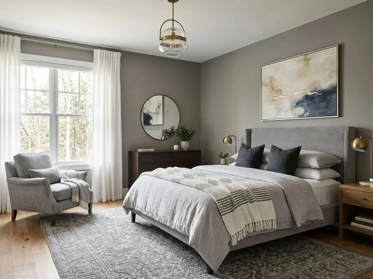 Dark gray bedroom beautiful look
