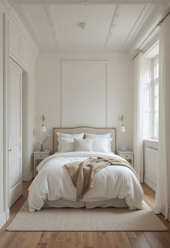 Paint the Walls, Ceiling, and Trim the Same Soft Neutral. The Tone-on-Tone Trick