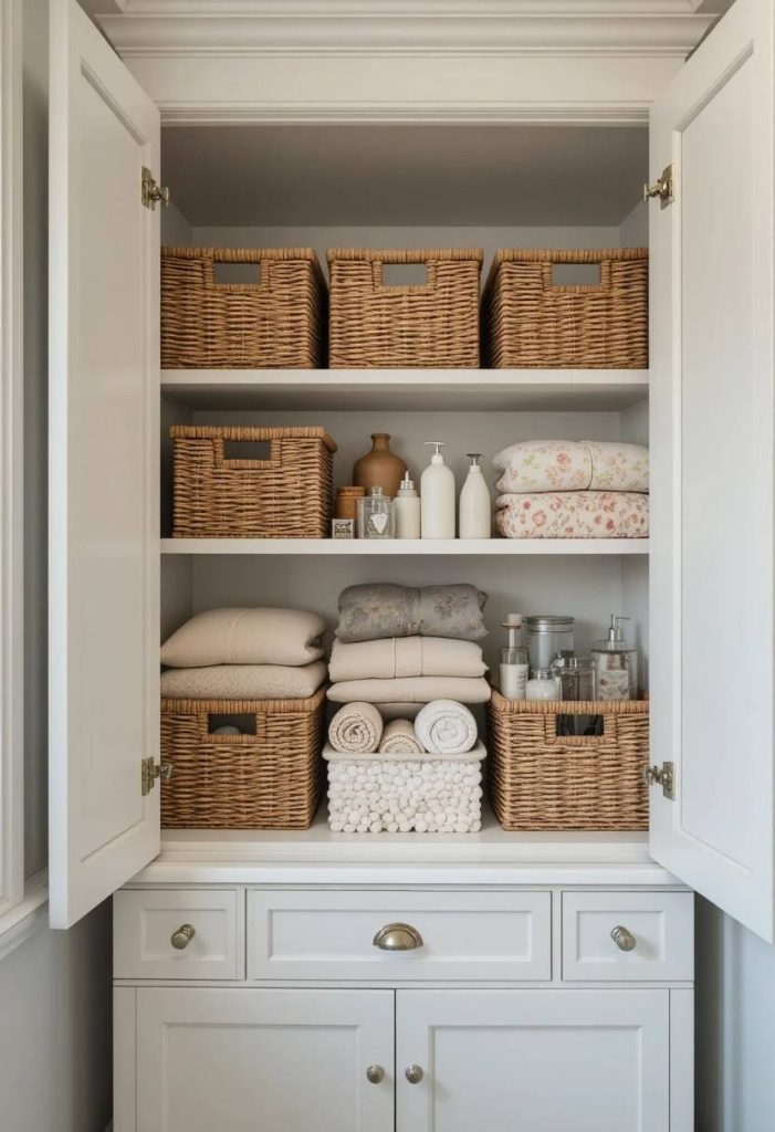 Use Baskets Inside Cabinets