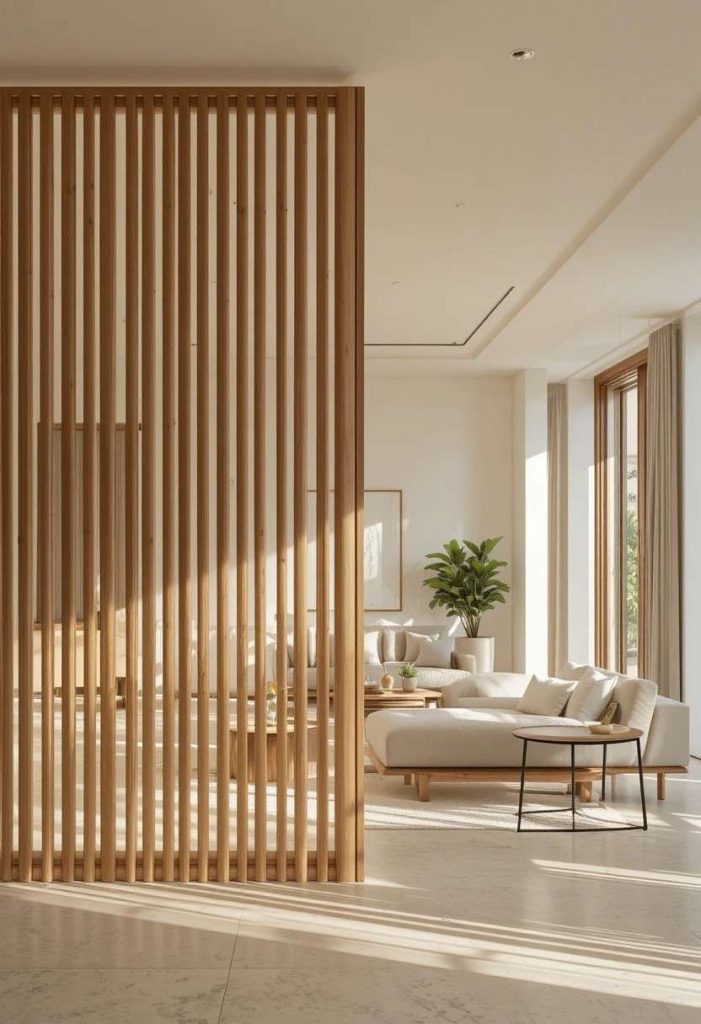 Divide Space with Wooden Slatted Screens