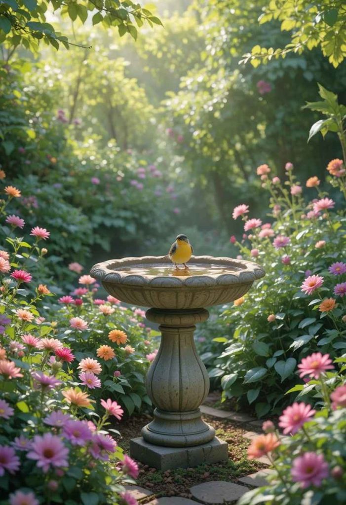 Add a Birdbath or Water Feature