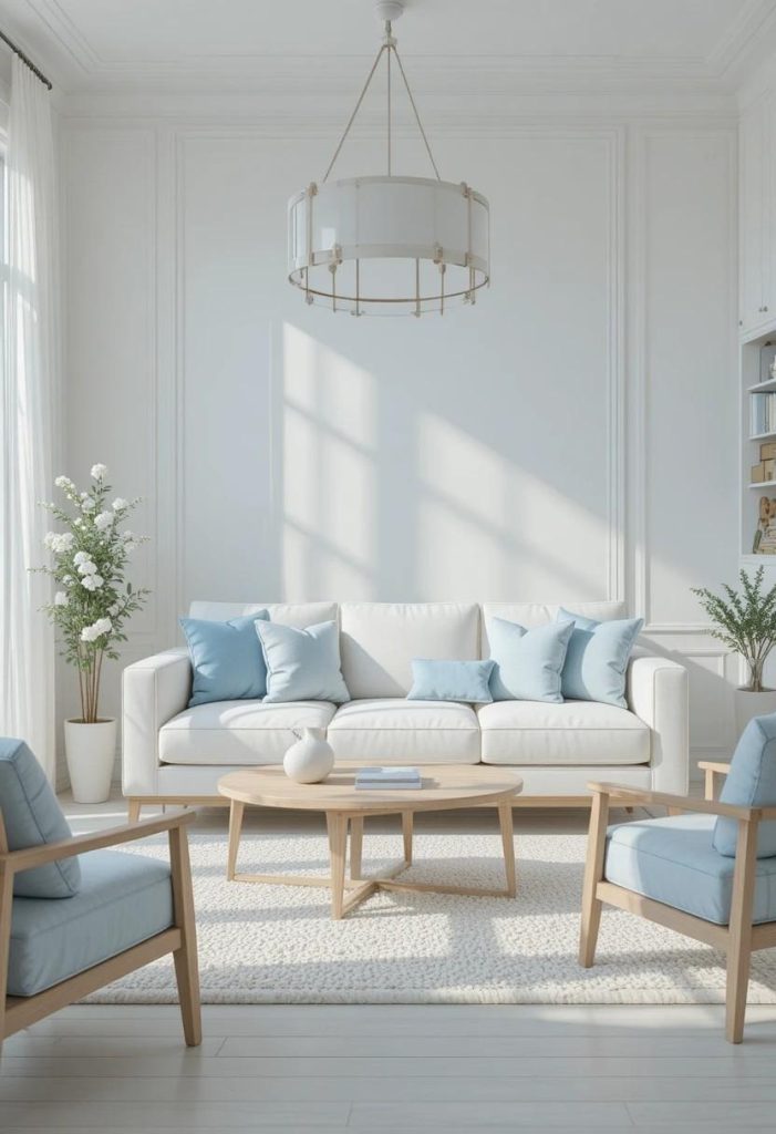 Pale Blue and Soft White