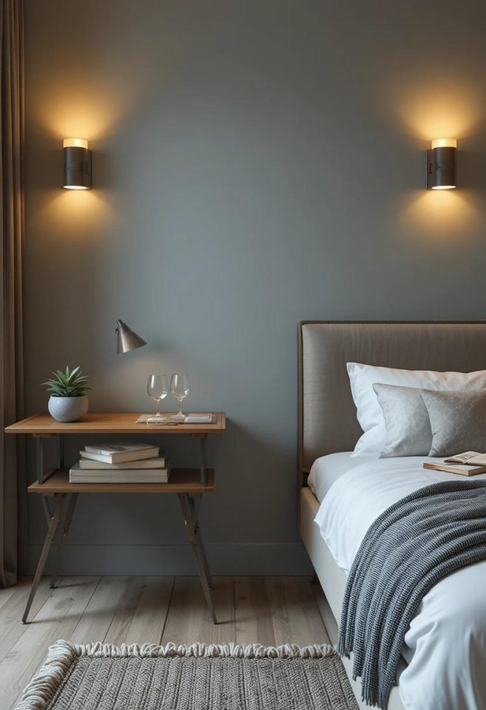 Use Floating Nightstands Instead of Freestanding Bedside Tables