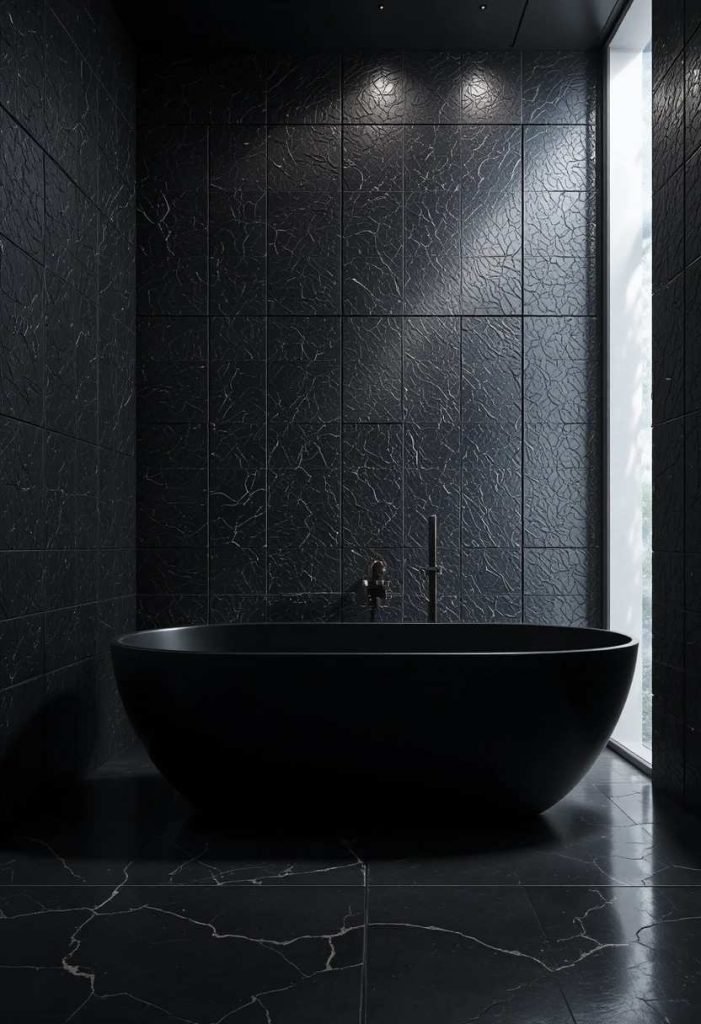 Use Textured Black Tiles