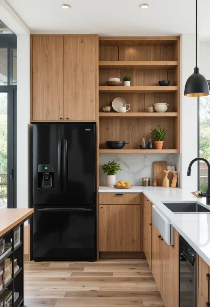 Add Open Wood Shelving