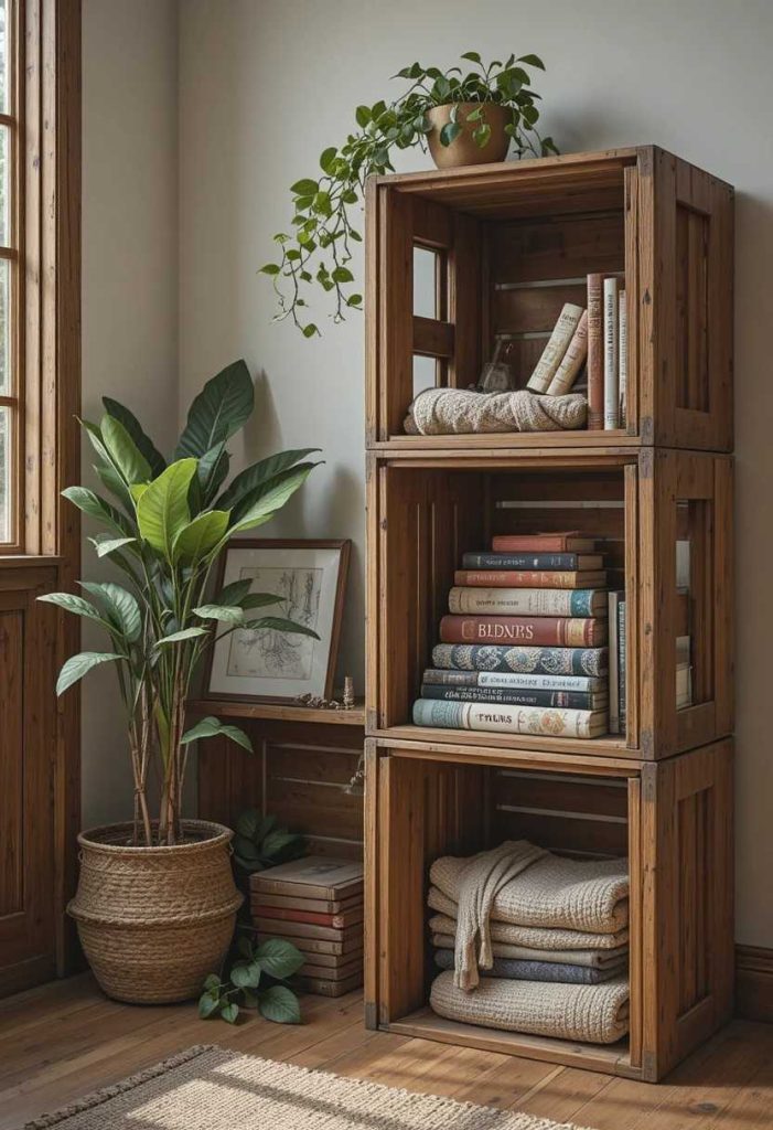 DIY Wooden Crate Storage