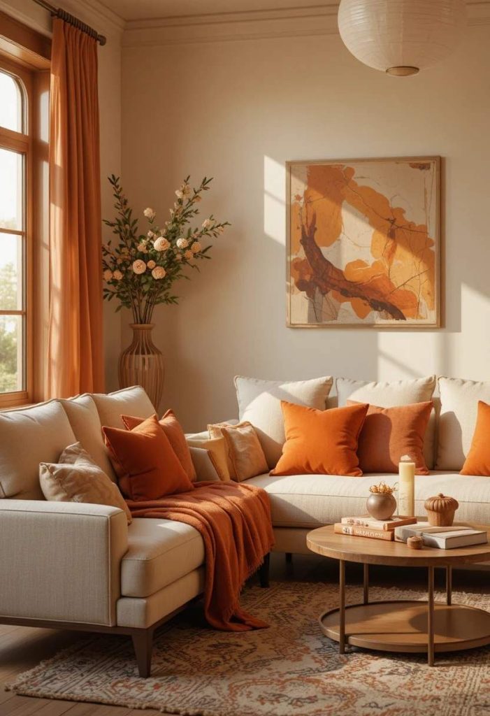 Burnt Orange and Warm Neutrals
