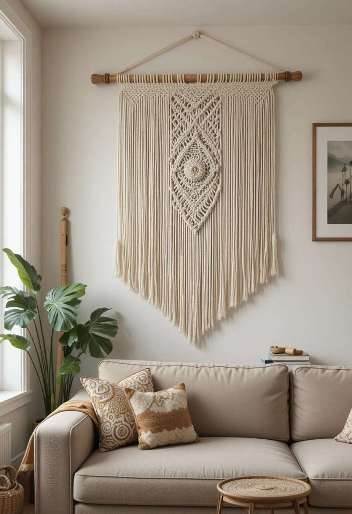 Textile Wall Hanging: Covering Damaged Walls and Adding Art Simultaneously