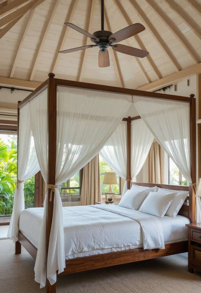 Hang a Canopy Bed with Sheer Drapes