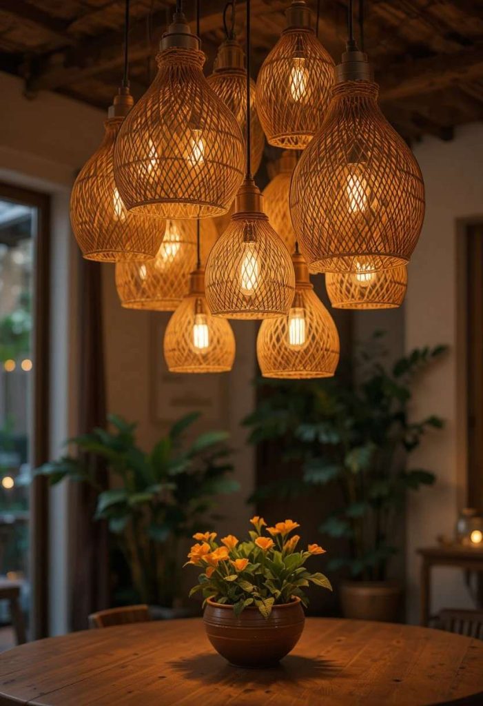 Light the Room with Woven Pendants