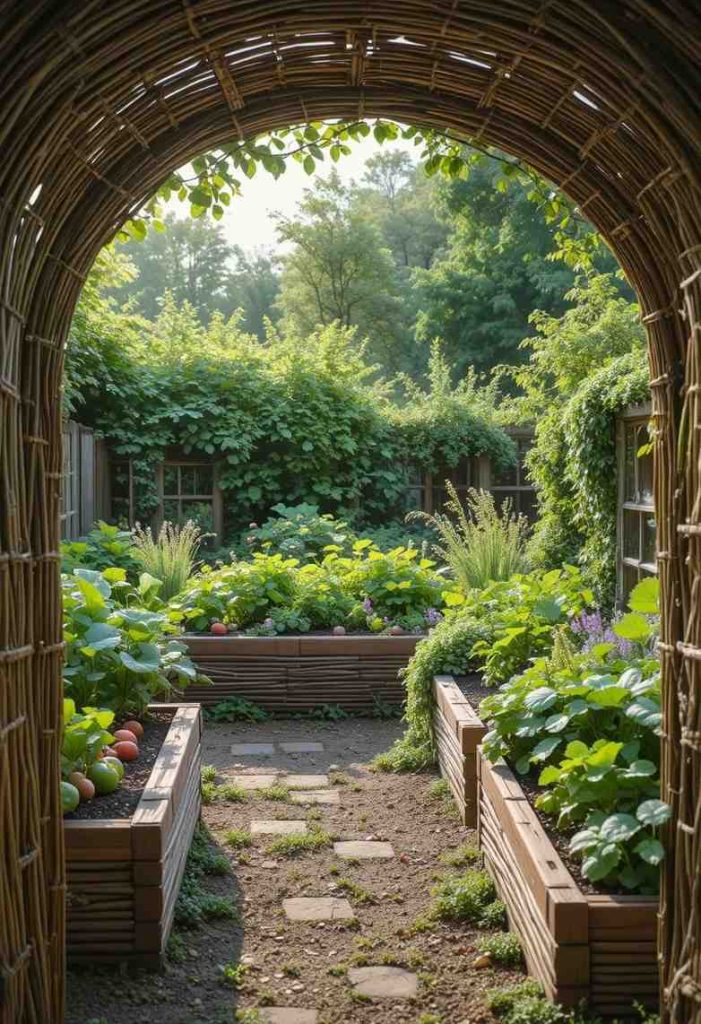 Frame Beds With Woven Willow