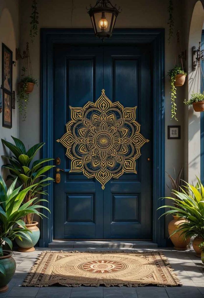 Stenciled Mandala Front Door