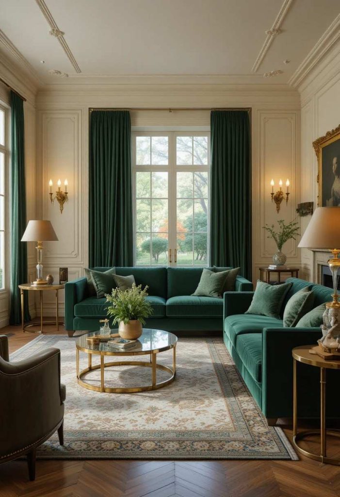 Forest Green and Warm Brass