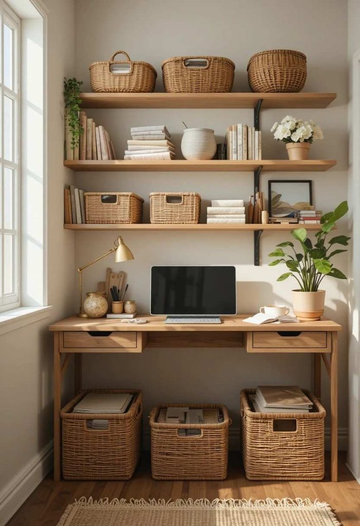 Use Baskets for Cozy Storage