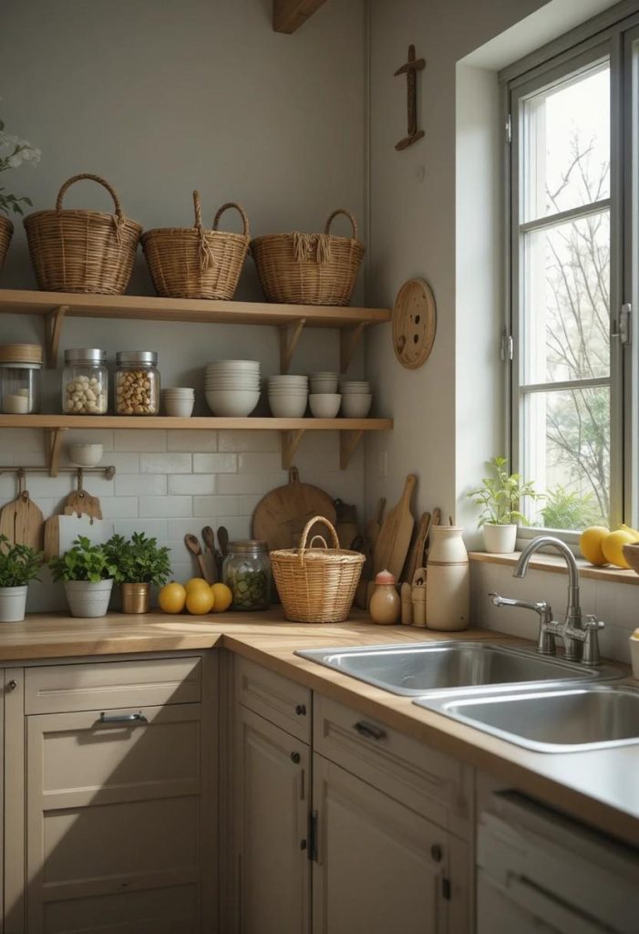 Hide Clutter With Baskets