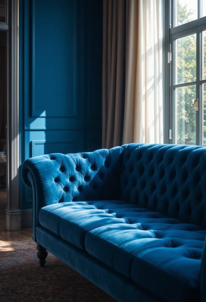 Try a Velvet Blue Couch