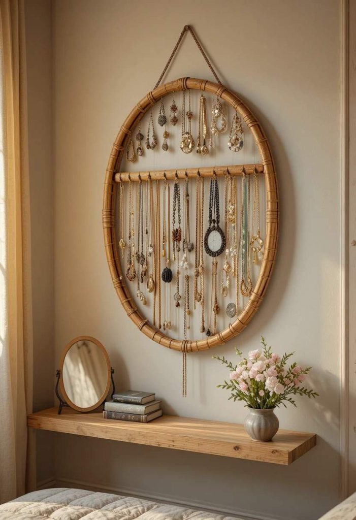 Vertical Wall-Mounted Jewellery Storage: Display Meets Organisation