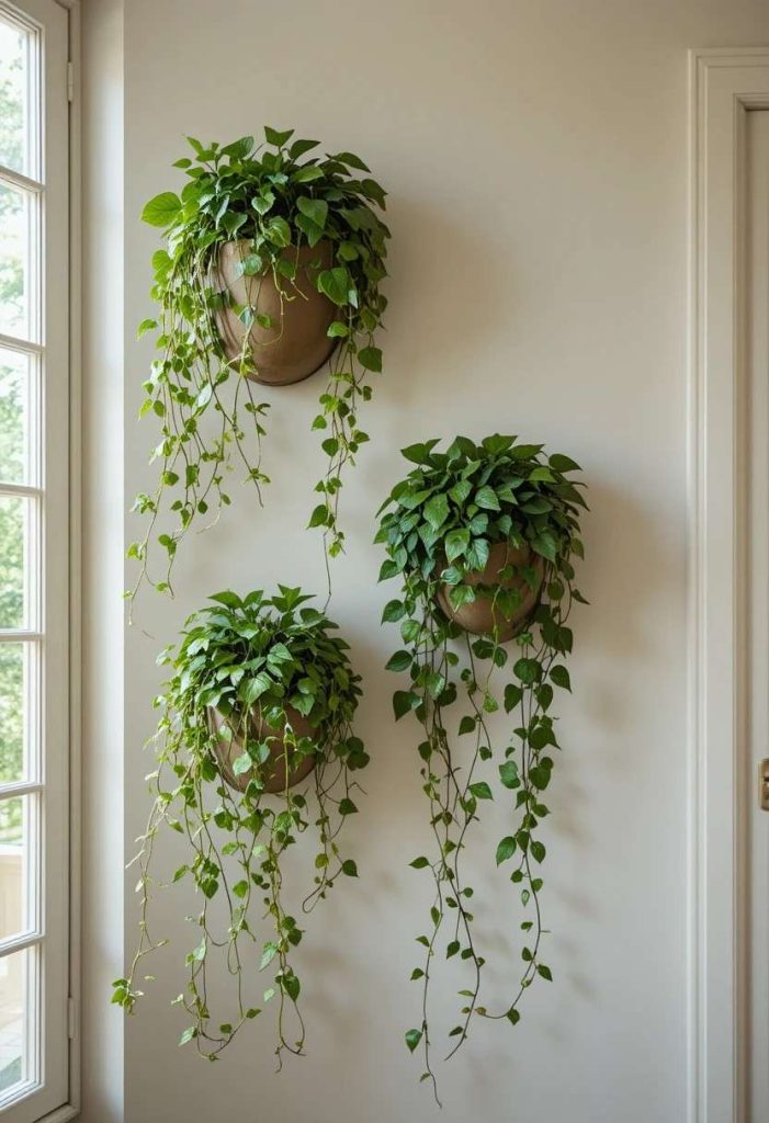 Hang Wall Planters with Trailing Greenery