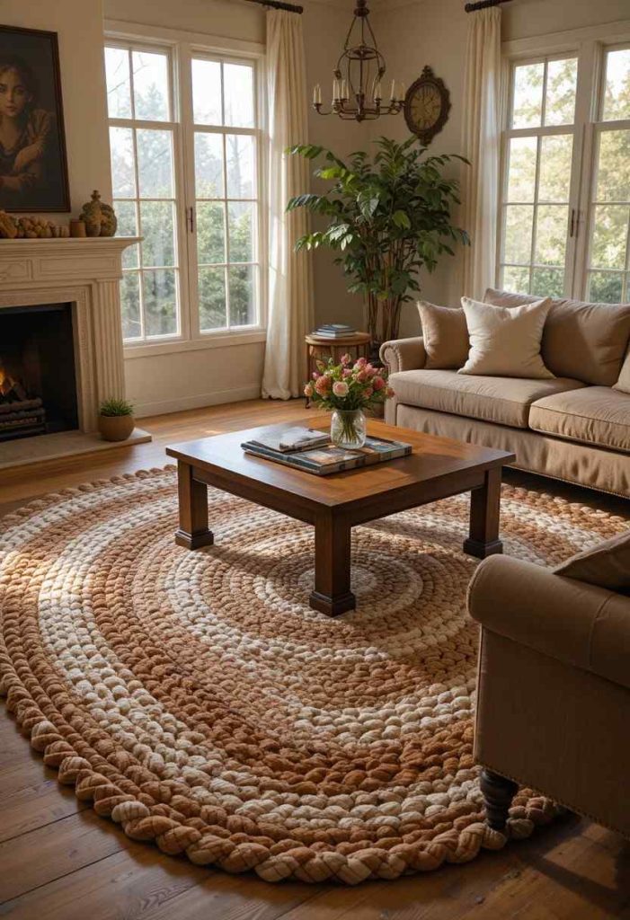 DIY Braided Rug: Handcrafted Floor Texture From Repurposed Fabrics