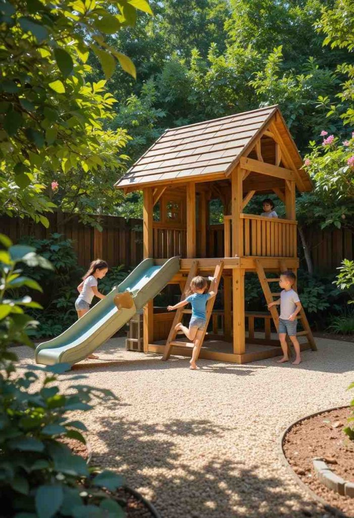 Add a Natural Wooden Play Structure