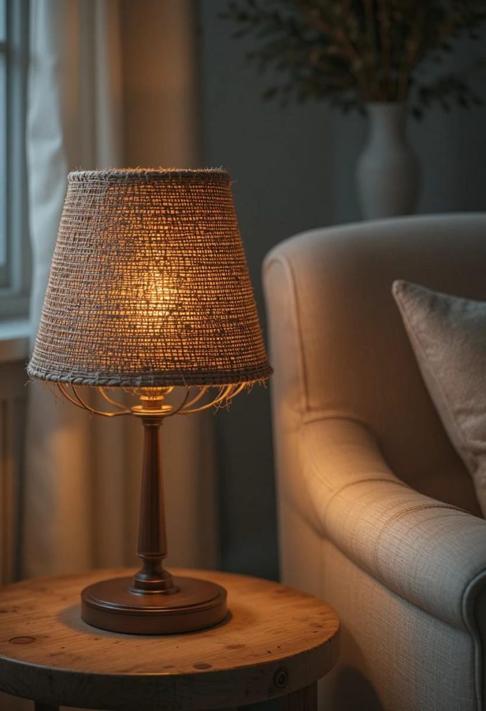 Twine Wrapped Lampshade