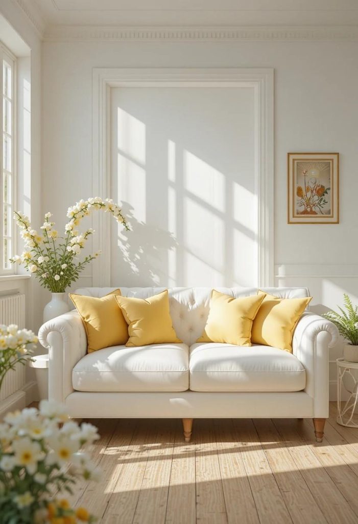 Buttery Yellow and White