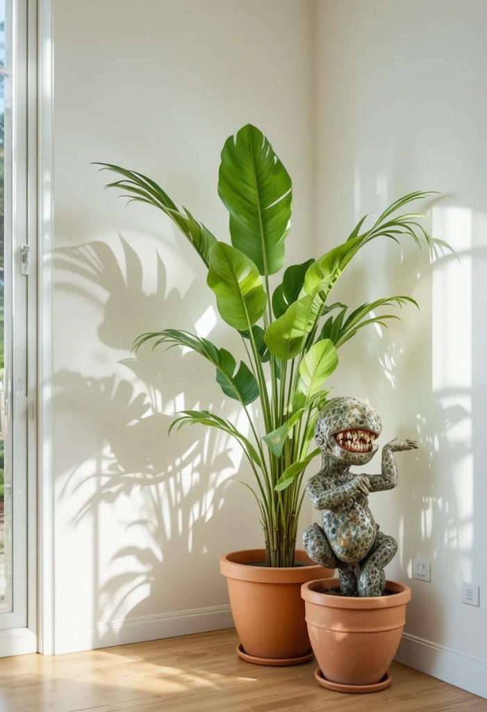 Go Big with Potted Palms and Monstera
