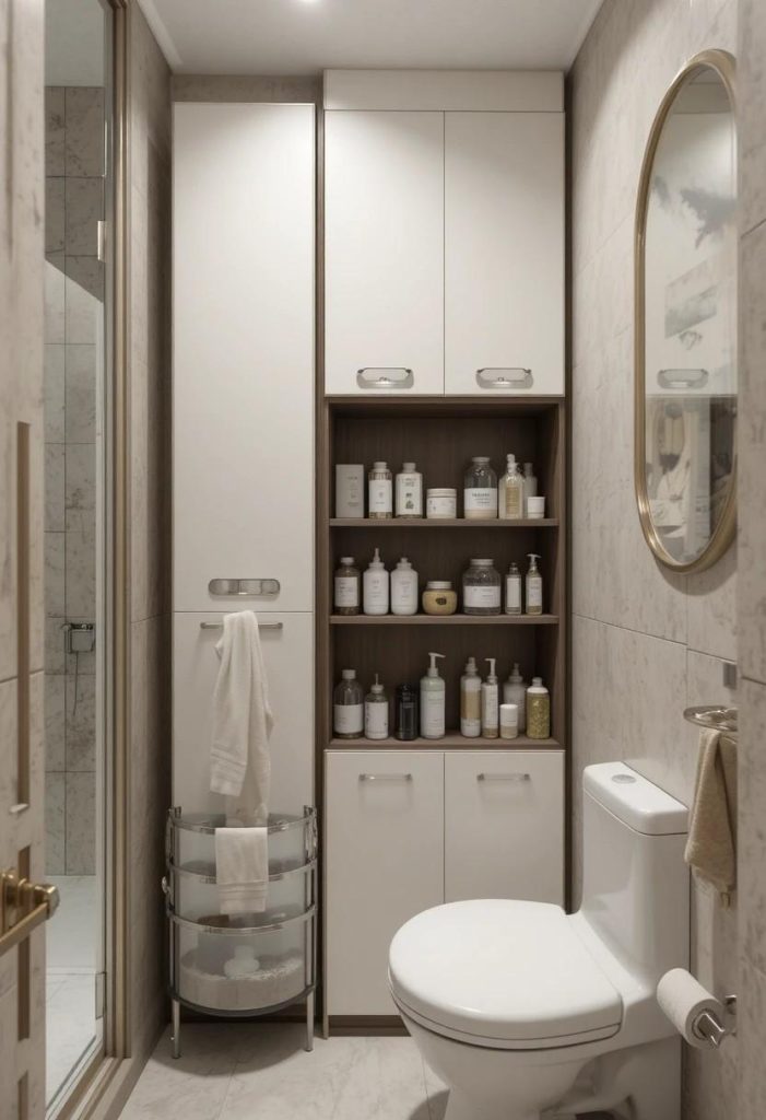 Add a Slim Cabinet Beside the Sink