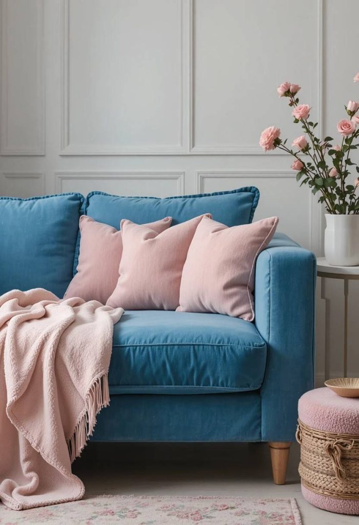 Mix Blue With Blush Pink