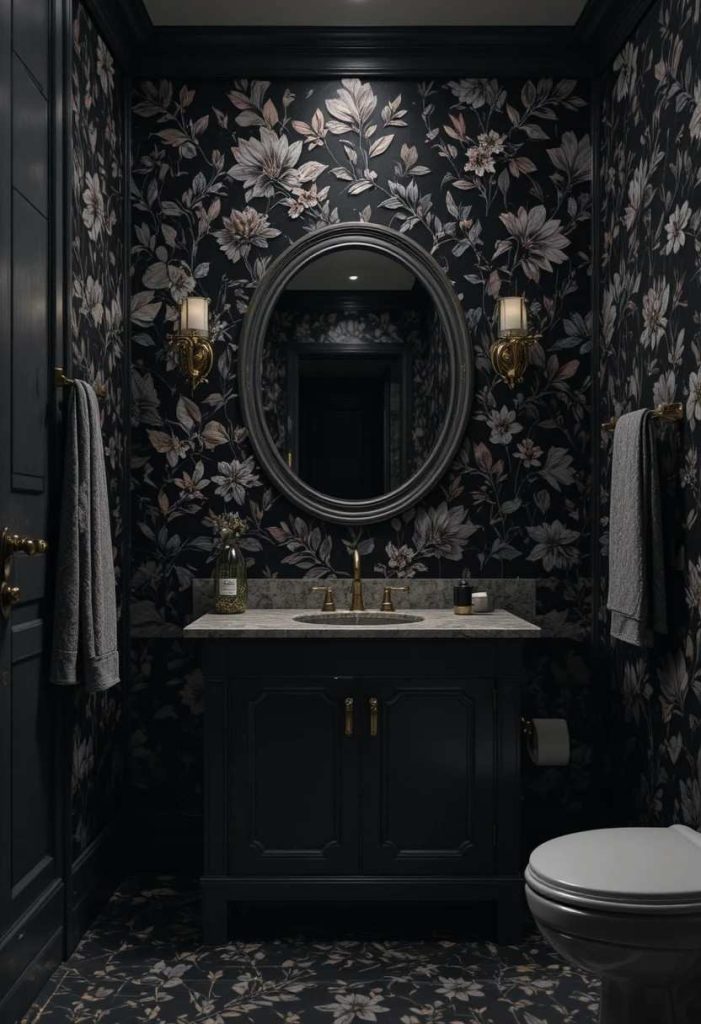 Try Black and Botanical Wallpaper