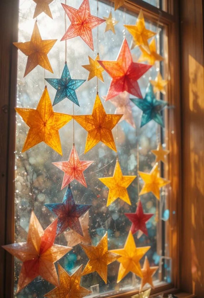 Tissue Paper Window Stars