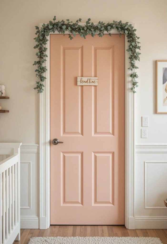 Soft Blush Nursery Door
