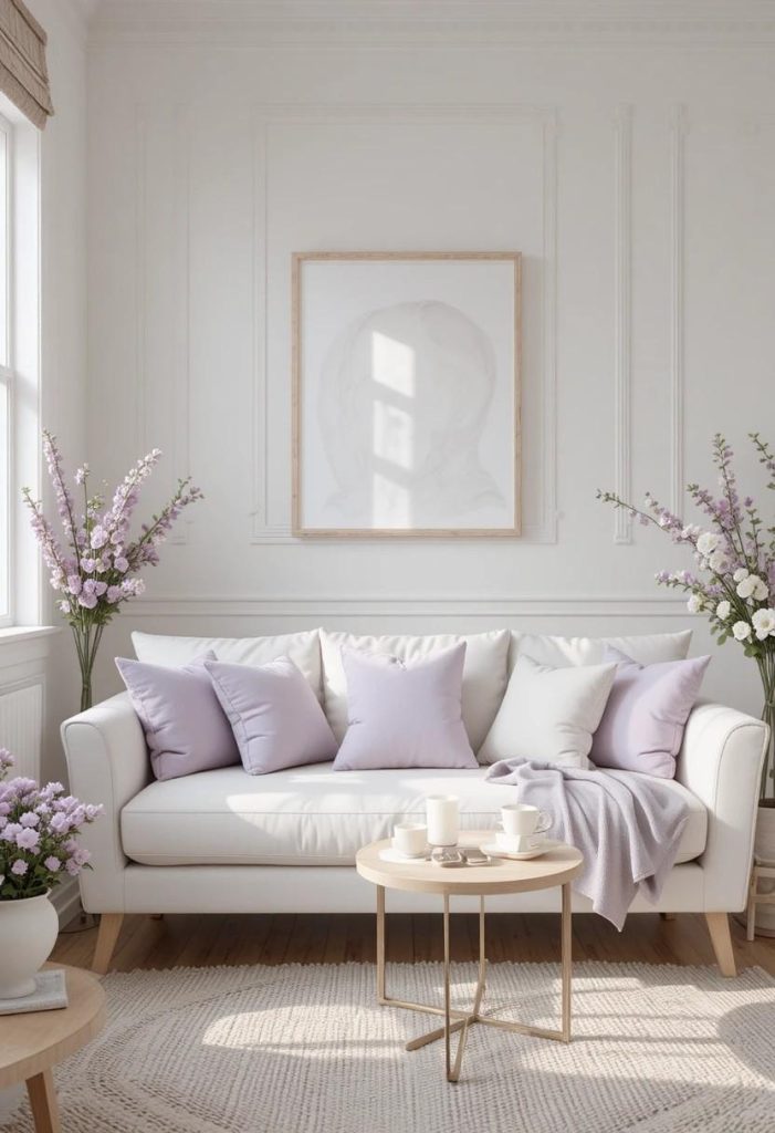 Soft Lavender and Warm White
