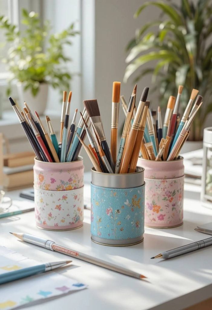 Tin Can Pen Holders