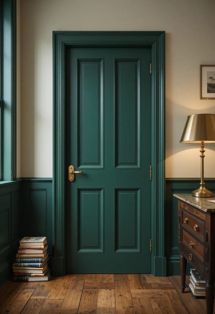 Forest Green Office Door