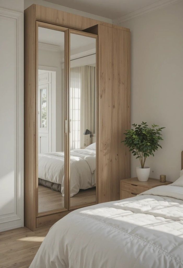 Mirrored Cabinet to Open Up the Room