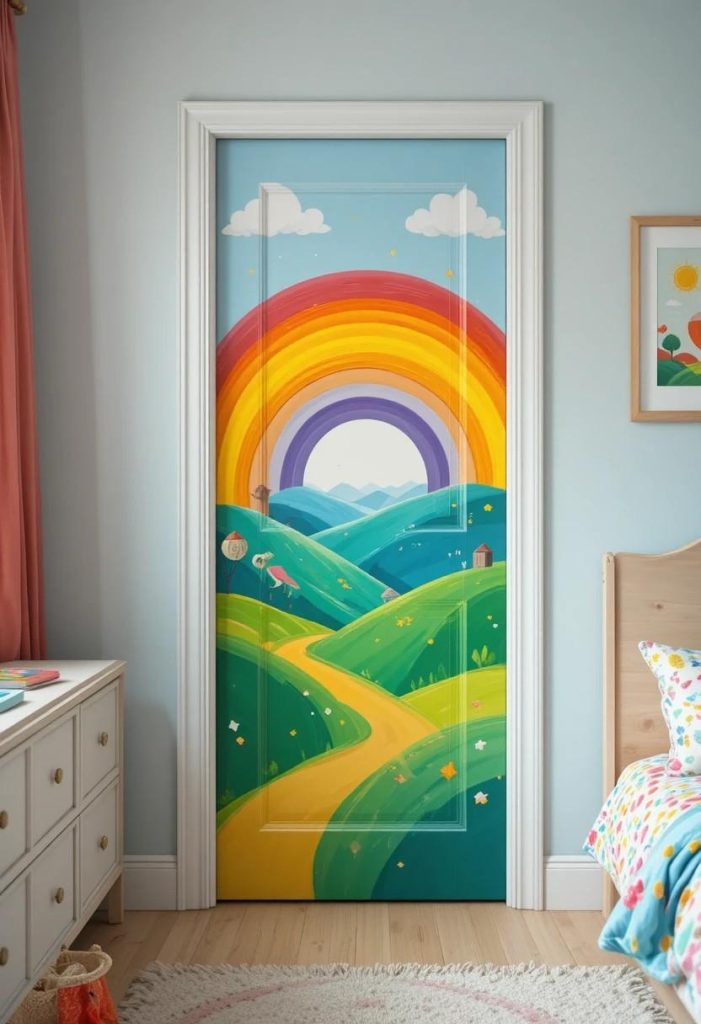 Mural-Painted Kids' Room Door