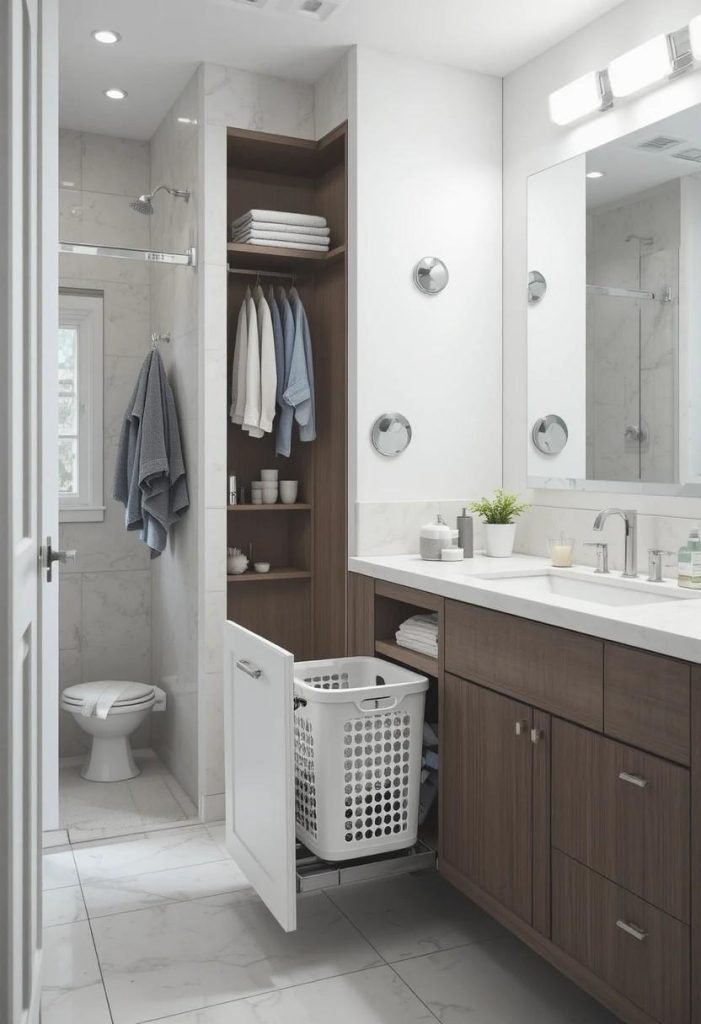 Add a Cabinet With a Built-In Hamper