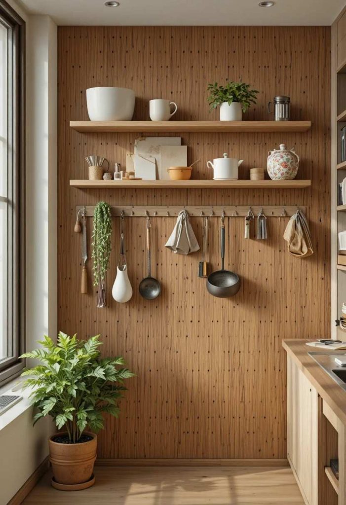 Pegboard Wall for Flexible Storage