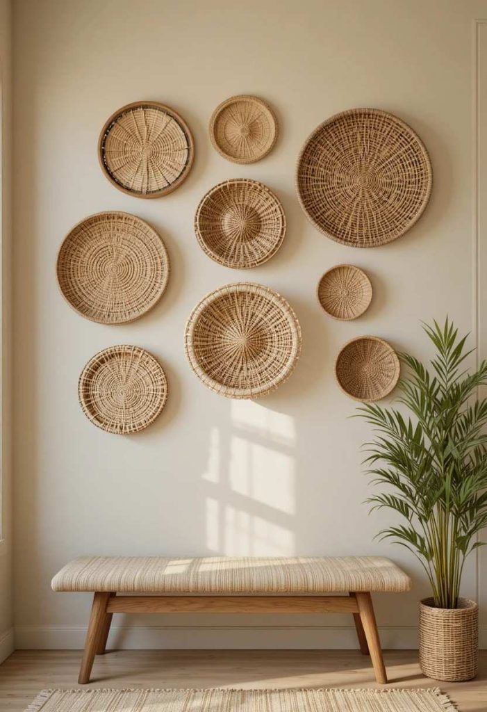 DIY Woven Wall Basket Display