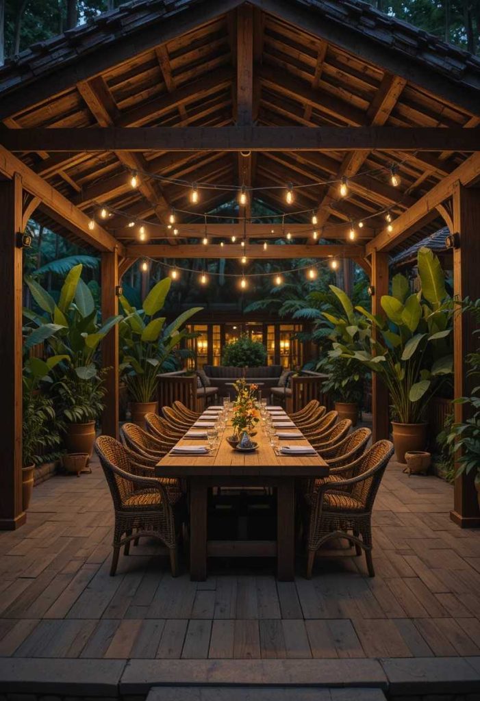 Set the Table in an Outdoor Pavilion