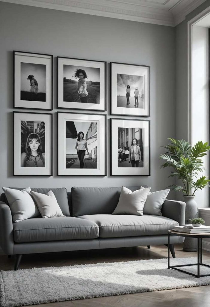 Black and White Photo Wall