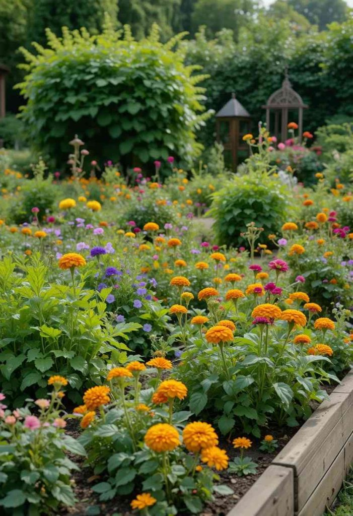 Mix Vegetables With Flowers