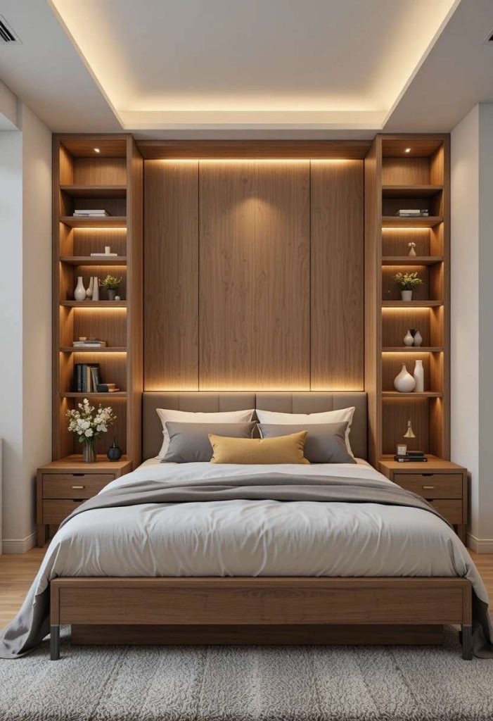 The Headboard With Integrated Shelving: Storage That Earns Its Wall Space