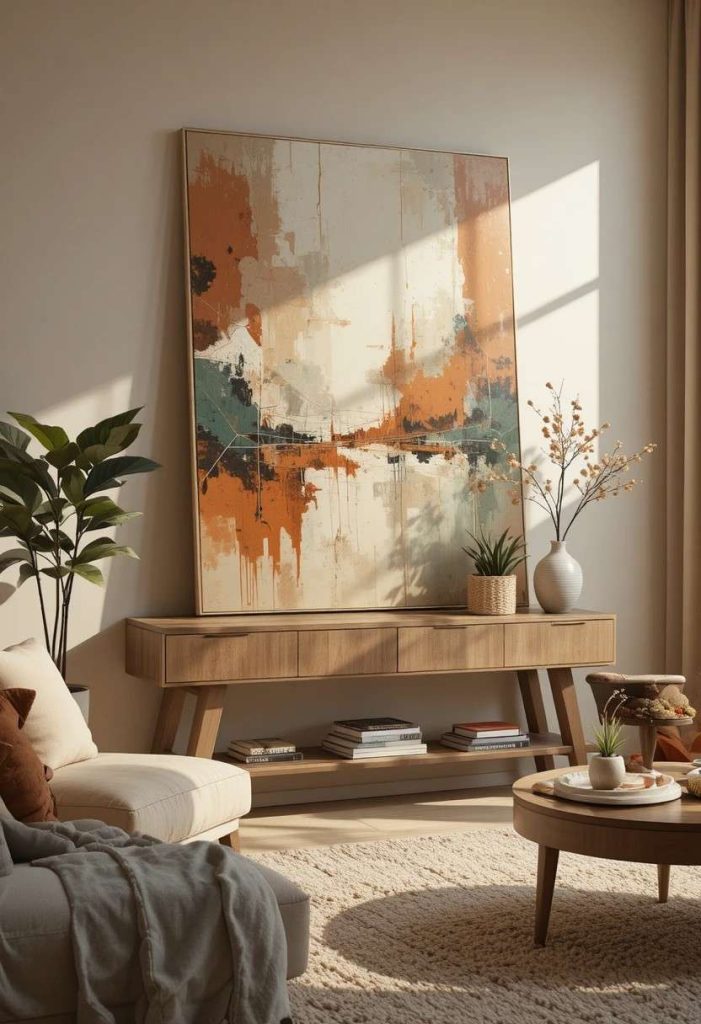 DIY Oversized Abstract Canvas Art: Original Artwork for Under $40