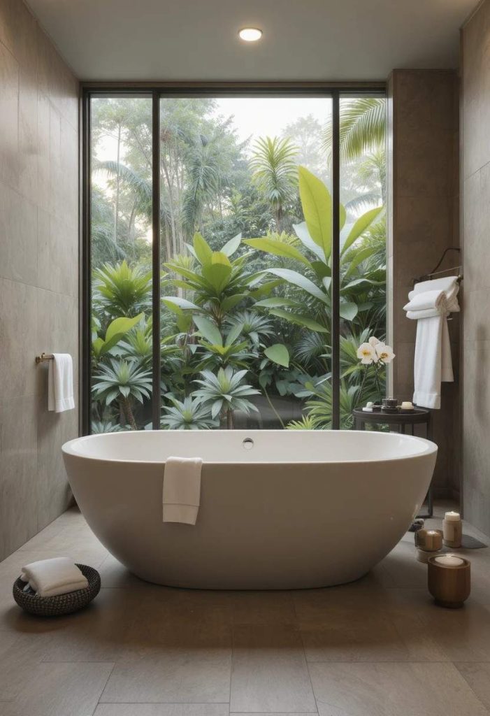 Design a Spa Bathroom with a Garden View
